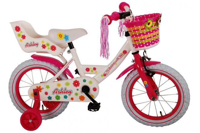 Volare Ashley Kinderfiets - Meisjes - 14 inch - Wit - 95% afgemonteerd