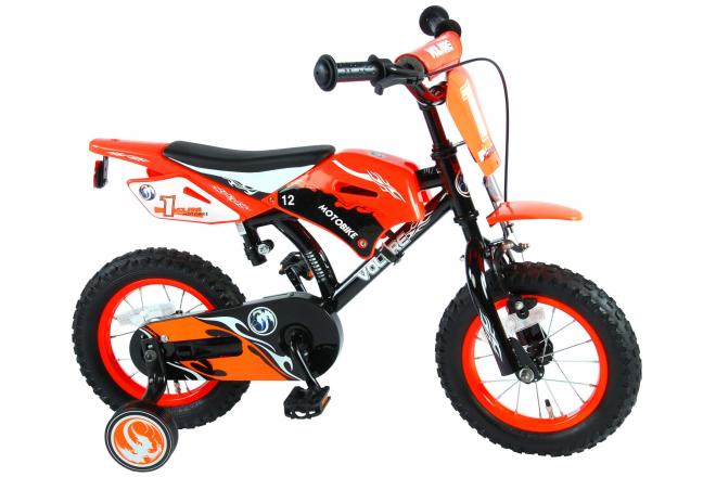 Volare Motorbike Kinderfiets - Jongens - 12 inch - Oranje - 95% afgemonteerd