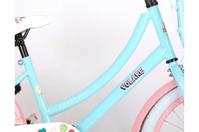 Volare Ibiza Kinderfiets - Meisjes - 20 inch - Blauw/Roze - 95% afgemonteerd