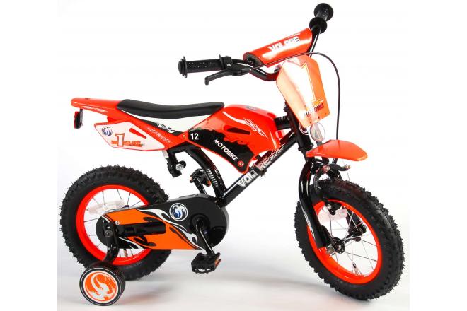 Volare Motorbike Kinderfiets - Jongens - 12 inch - Oranje - 95% afgemonteerd