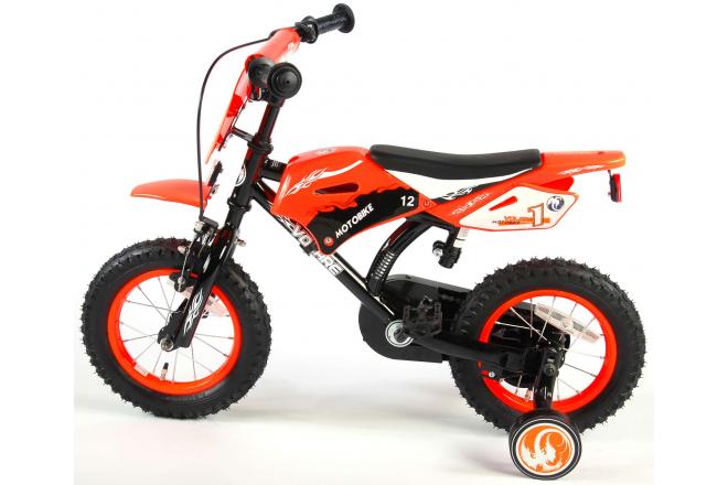 Volare Motorbike Kinderfiets - Jongens - 12 inch - Oranje - 95% afgemonteerd