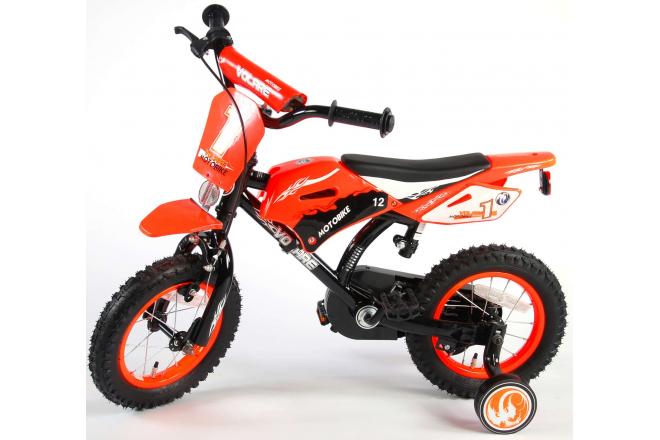 Volare Motorbike Kinderfiets - Jongens - 12 inch - Oranje - 95% afgemonteerd