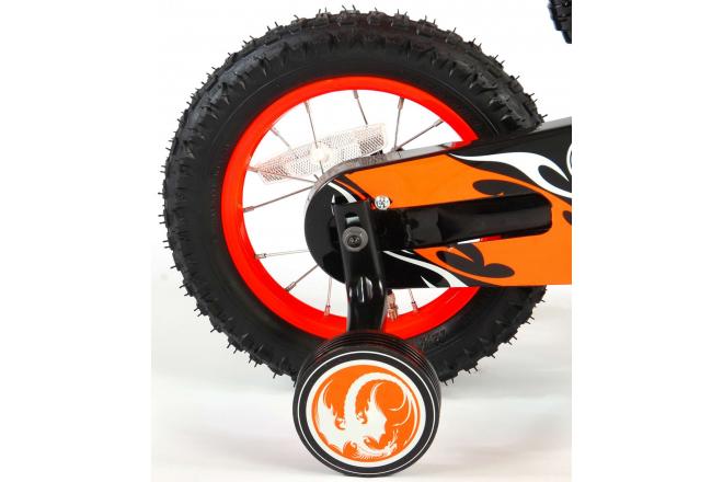 Volare Motorbike Kinderfiets - Jongens - 12 inch - Oranje - 95% afgemonteerd