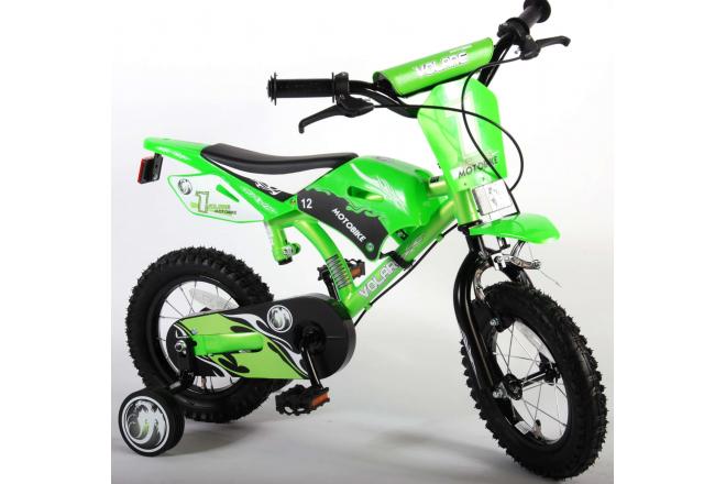 Volare Motorbike Kinderfiets - Jongens - 12 inch - Groen - twee handremmen