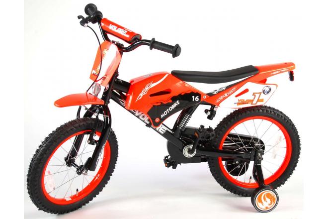 Volare Motorbike Kinderfiets - Jongens - 16 inch - Oranje - 95% afgemonteerd