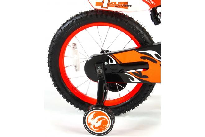 Volare Motorbike Kinderfiets - Jongens - 16 inch - Oranje - 95% afgemonteerd