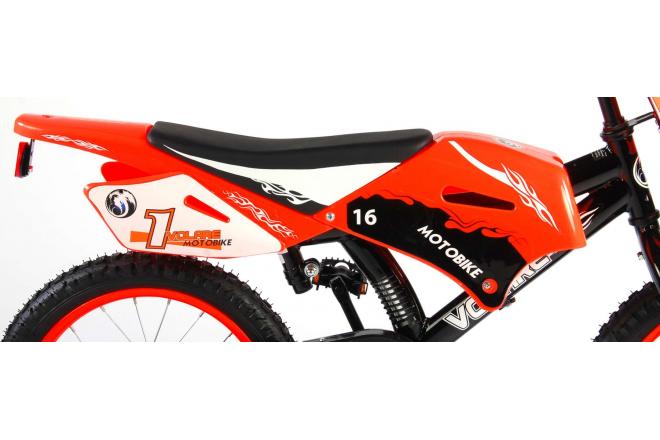 Volare Motorbike Kinderfiets - Jongens - 16 inch - Oranje - 95% afgemonteerd