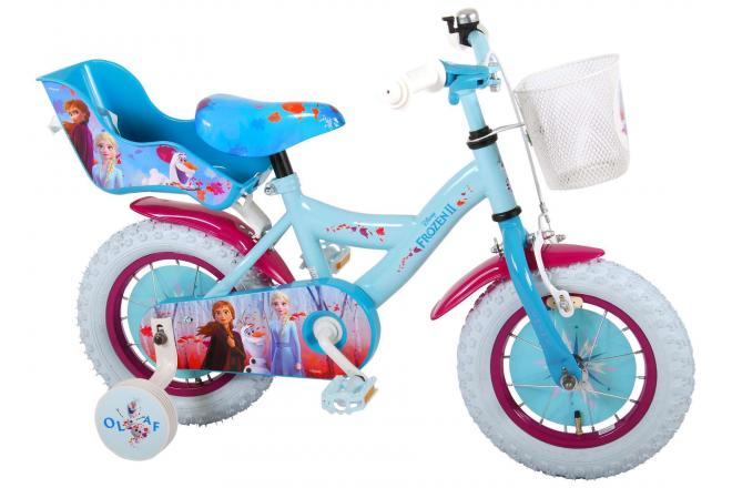 Disney Frozen 2 Kinderfiets - Meisjes - 12 inch - Blauw/Paars - 95% afgemonteerd