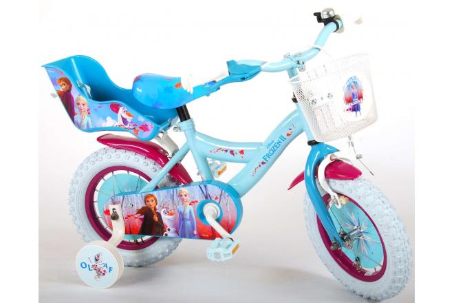 Disney Frozen 2 Kinderfiets - Meisjes - 12 inch - Blauw/Paars - 95% afgemonteerd
