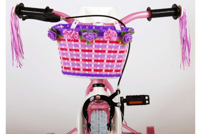 Volare Rose Kinderfiets - Meisjes - 14 inch - Roze Wit - 95% afgemonteerd