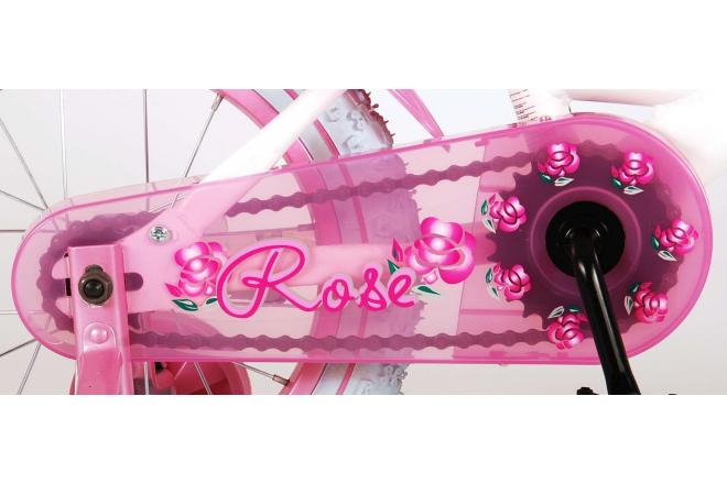 Volare Rose Kinderfiets - Meisjes - 14 inch - Roze Wit - 95% afgemonteerd