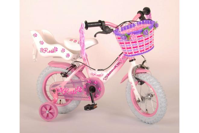 Volare Rose Kinderfiets - Meisjes - 12 inch - Roze - 2 handremmen