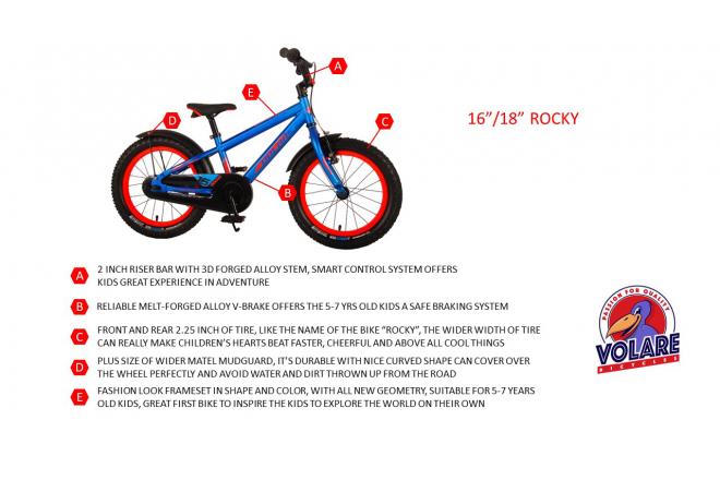 Volare Rocky Kinderfiets - 16 inch - Groen - 95% afgemonteerd