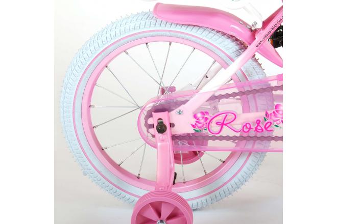 Volare Rose Kinderfiets - Meisjes - 16 inch - Roze Wit - 95% afgemonteerd