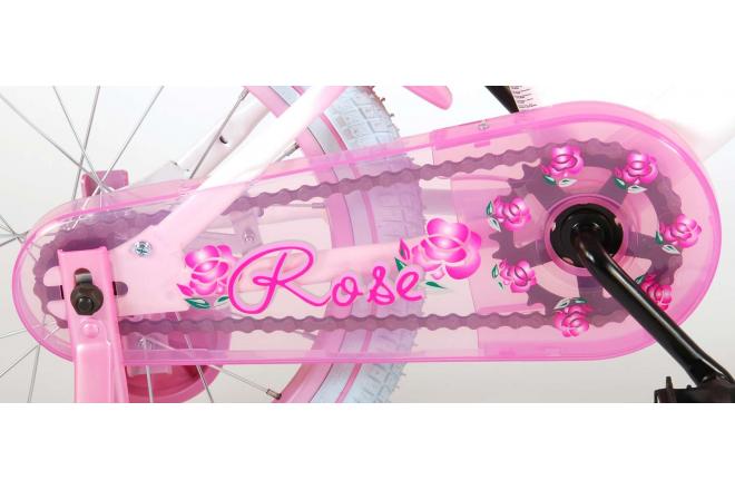 Volare Rose Kinderfiets - Meisjes - 16 inch - Roze Wit - 95% afgemonteerd