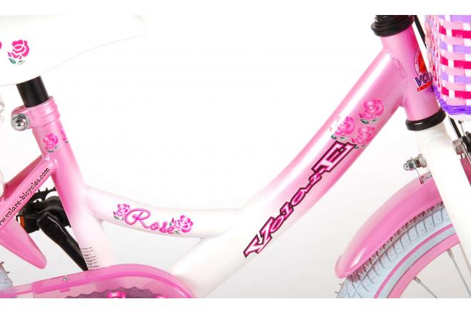 Volare Rose Kinderfiets - Meisjes - 16 inch - Roze Wit - 95% afgemonteerd