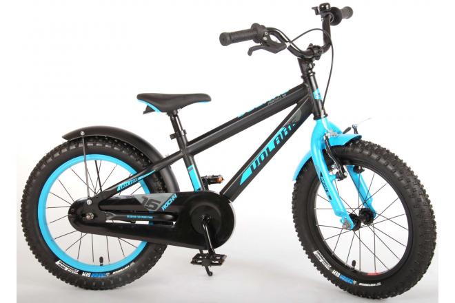 Volare Rocky Kinderfiets - 16 inch - Zwart Blauw - 95% afgemonteerd - Prime Collection