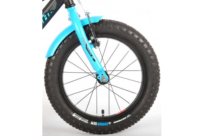 Volare Rocky Kinderfiets - 16 inch - Zwart Blauw - 95% afgemonteerd - Prime Collection