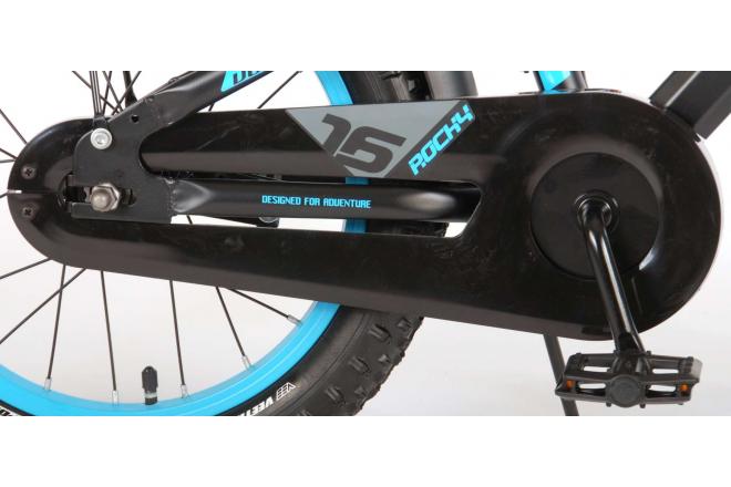 Volare Rocky Kinderfiets - 16 inch - Zwart Blauw - 95% afgemonteerd - Prime Collection