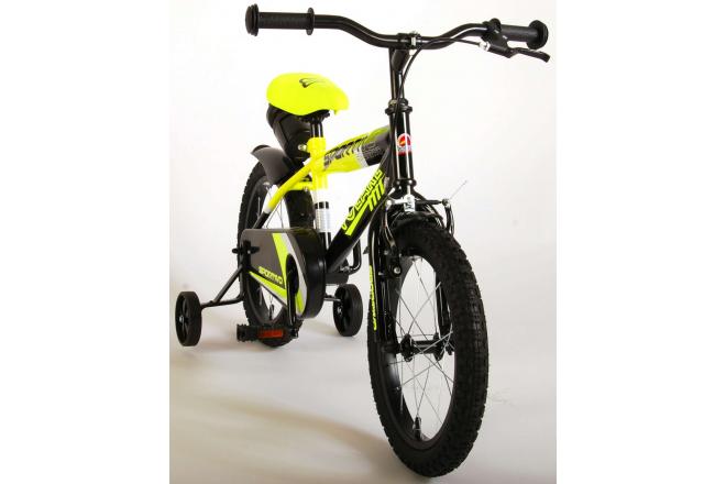 Volare Sportivo Kinderfiets - Jongens - 16 inch - Neon Geel Zwart - 95% afgemonteerd