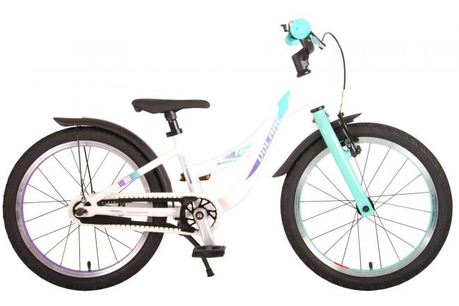 Volare Glamour Kinderfiets – Meisjes – 18 inch – Wit/Mint Groen – Prime Collection
