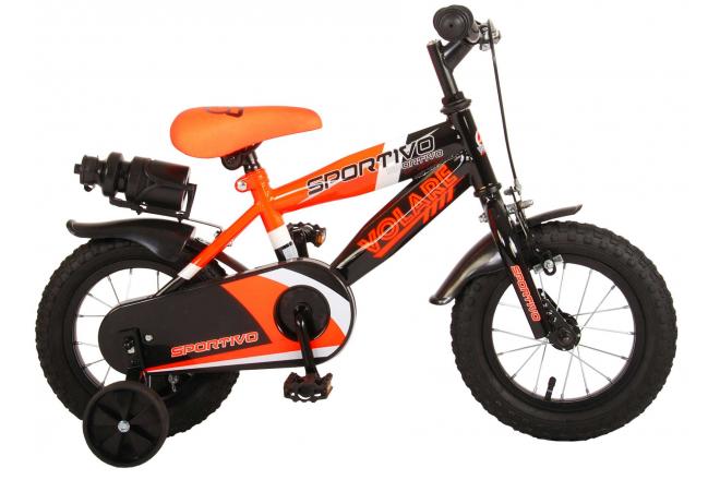 volare sportivo kinderfiets - jongens - 12 inch - neon oranje/zwart - 95% afgemonteerd volare sportivo kinderfiets - jongens - 12 inch - neon oranje/zwart - 95% afgemonteerd
