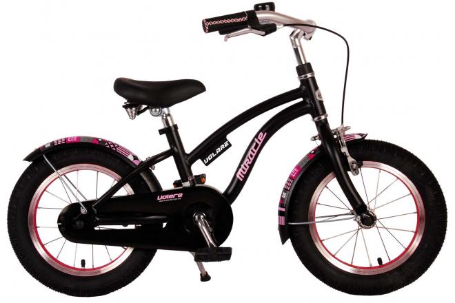 Volare Miracle Cruiser Kinderfiets - Meisjes- 14 inch - Mat Zwart - Prime Collection