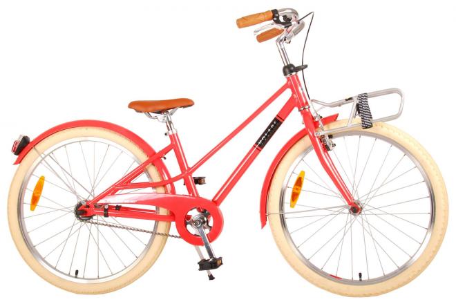 Volare Melody Kinderfiets - Meisjes - 24 inch - Koraal Rood - Prime Collection