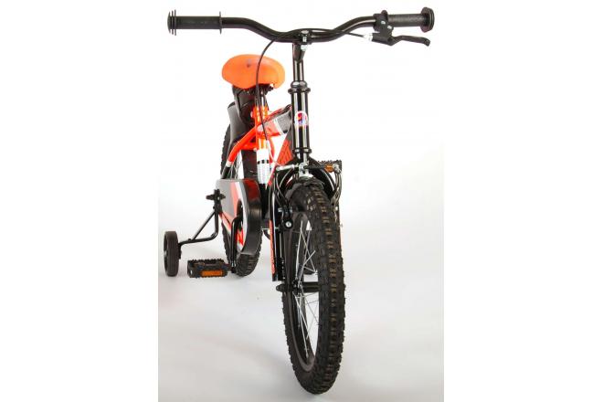 Volare Sportivo Kinderfiets - Jongens - 16 inch - Neon Oranje Zwart - 95% afgemonteerd