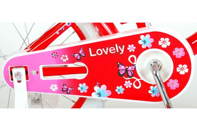 Volare Lovely Kinderfiets - Meisjes - 16 inch - Rood Wit - 95% afgemonteerd