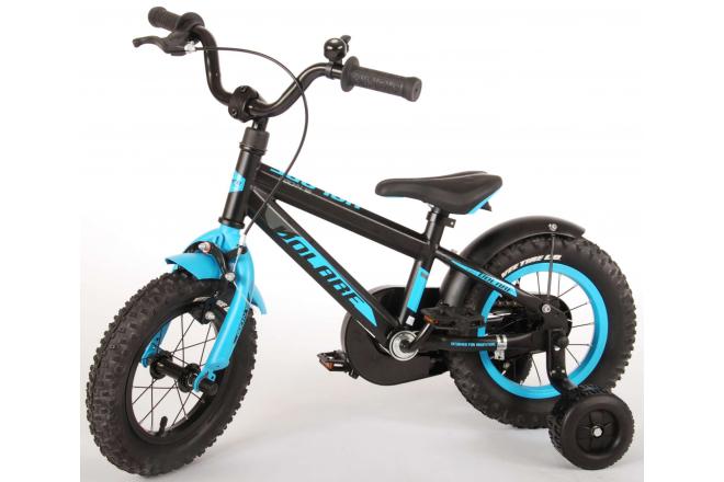 Volare Rocky Kinderfiets - Jongens - 12 inch - Zwart/Blauw - 95% afgemonteerd - Prime Collection