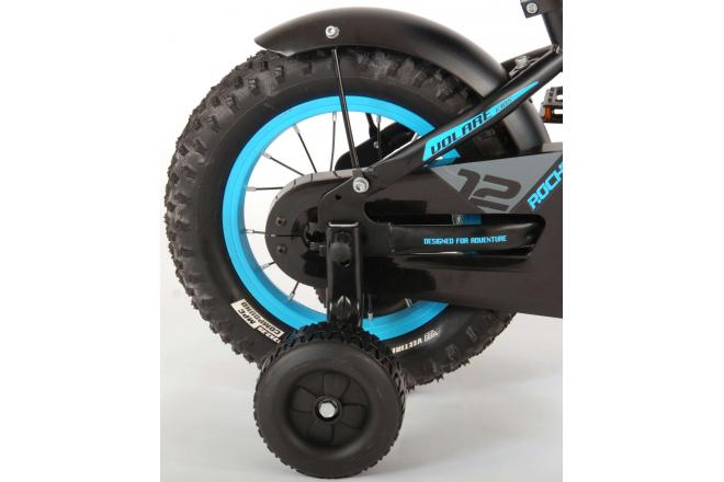 Volare Rocky Kinderfiets - Jongens - 12 inch - Zwart/Blauw - 95% afgemonteerd - Prime Collection