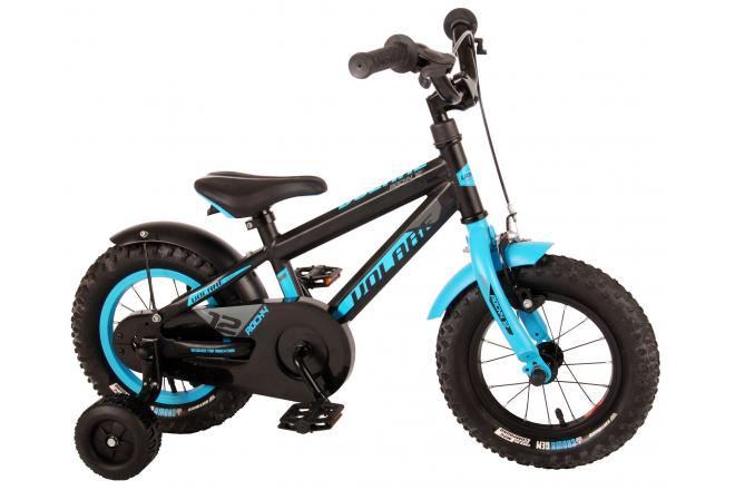 Volare Rocky Kinderfiets - Jongens - 12 inch - Zwart/Blauw - 95% afgemonteerd - Prime Collection