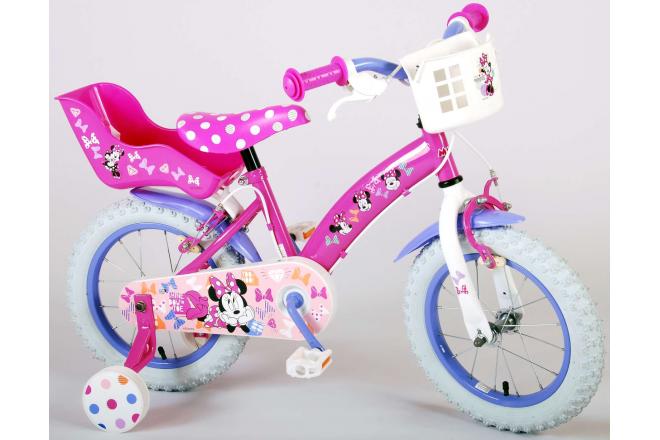 Disney Minnie Cutest Ever! - Kinderfiets - Meisjes - 14 inch - Roze - Twee Handremmen