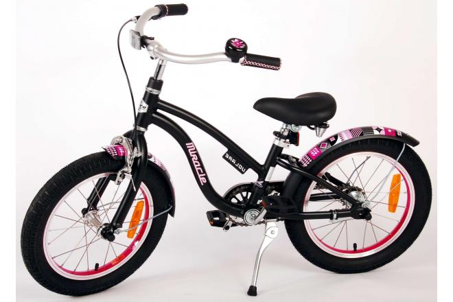 Volare Miracle Cruiser Kinderfiets - Meisjes- 16 inch - Mat Zwart - Prime Collection