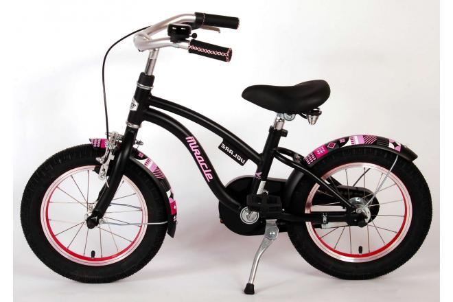 Volare Miracle Kinderfiets - Meisjes - 14 inch - Mat Zwart - Prime Collection