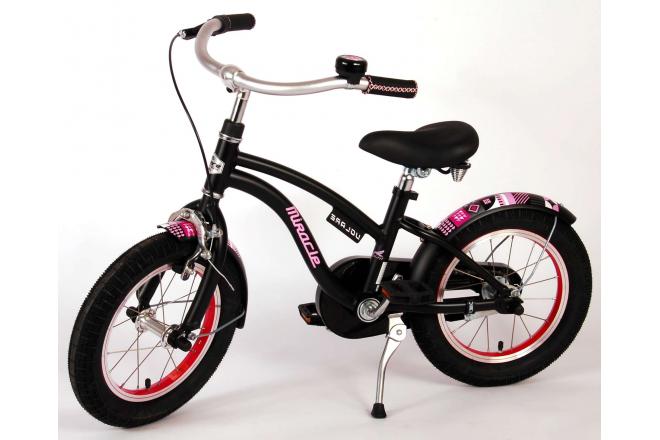 Volare Miracle Kinderfiets - Meisjes - 14 inch - Mat Zwart - Prime Collection