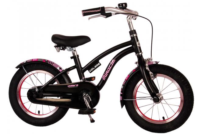 Volare Miracle Kinderfiets - Meisjes - 14 inch - Mat Zwart - Prime Collection