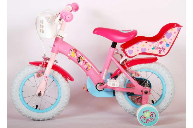 Disney Princess Kinderfiets - Meisjes - 12 inch - Roze - Poppenzitje - Twee Handremmen