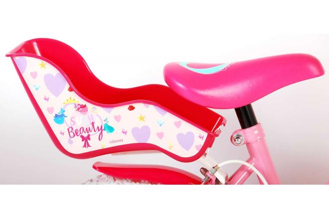 Disney Princess Kinderfiets - Meisjes - 12 inch - Roze - Poppenzitje - Twee Handremmen