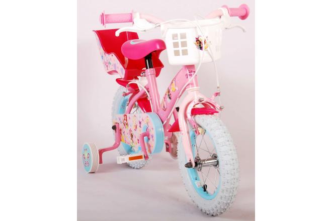 Disney Princess Kinderfiets - Meisjes - 12 inch - Roze - Poppenzitje - Twee Handremmen