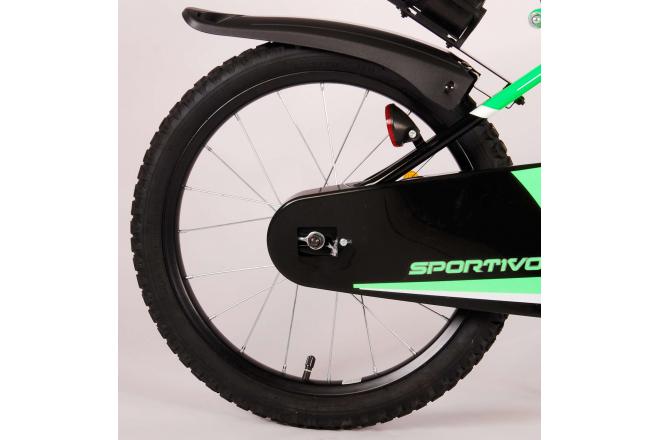 Volare Sportivo Kinderfiets - Jongens - 14 inch - Neon Groen Zwart - 95% afgemonteerd