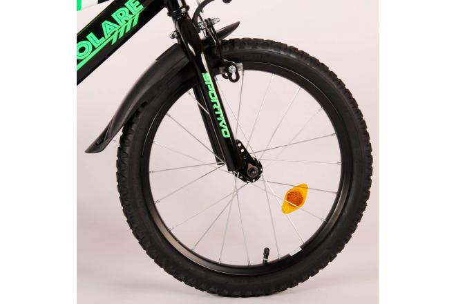 Volare Sportivo Kinderfiets - Jongens - 14 inch - Neon Groen Zwart - 95% afgemonteerd