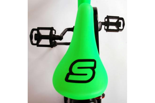 Volare Sportivo Kinderfiets - Jongens - 14 inch - Neon Groen Zwart - 95% afgemonteerd