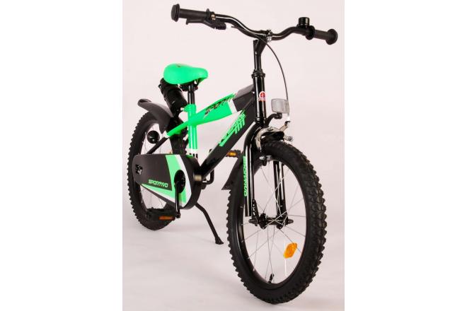 Volare Sportivo Kinderfiets - Jongens - 14 inch - Neon Groen Zwart - 95% afgemonteerd