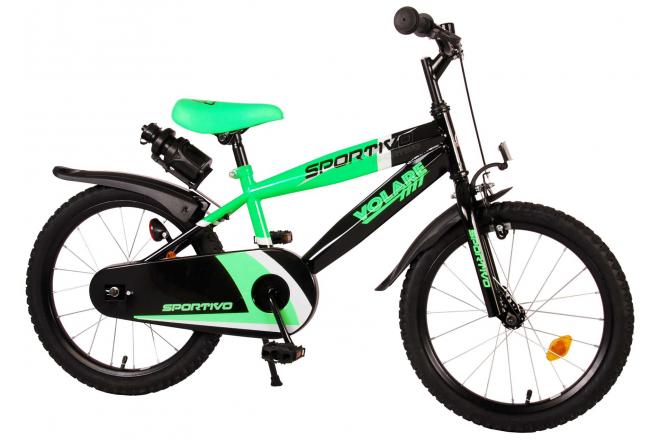 Volare Sportivo Kinderfiets - Jongens - 14 inch - Neon Groen Zwart - 95% afgemonteerd