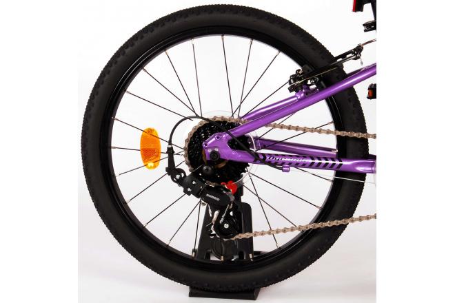 Volare Dynamic Kinderfiets - Meisjes - 20 inch - Paars - 2 Handremmen - 7 Versnellingen - Prime Collection