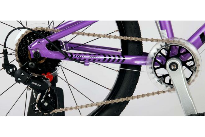 Volare Dynamic Kinderfiets - Meisjes - 20 inch - Paars - 2 Handremmen - 7 Versnellingen - Prime Collection