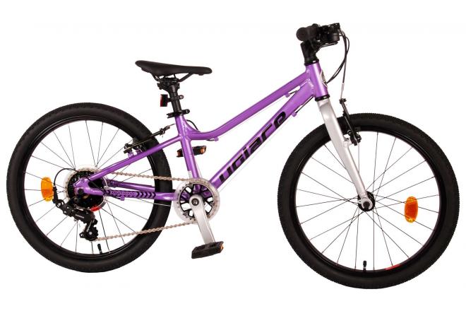Volare Dynamic Kinderfiets - Meisjes - 20 inch - Paars - 2 Handremmen - 7 Versnellingen - Prime Collection