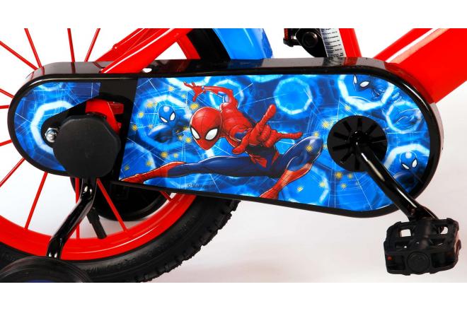 Spider-Man Kinderfiets - Jongens - 14 inch - Rood Blauw - Twee Handremmen